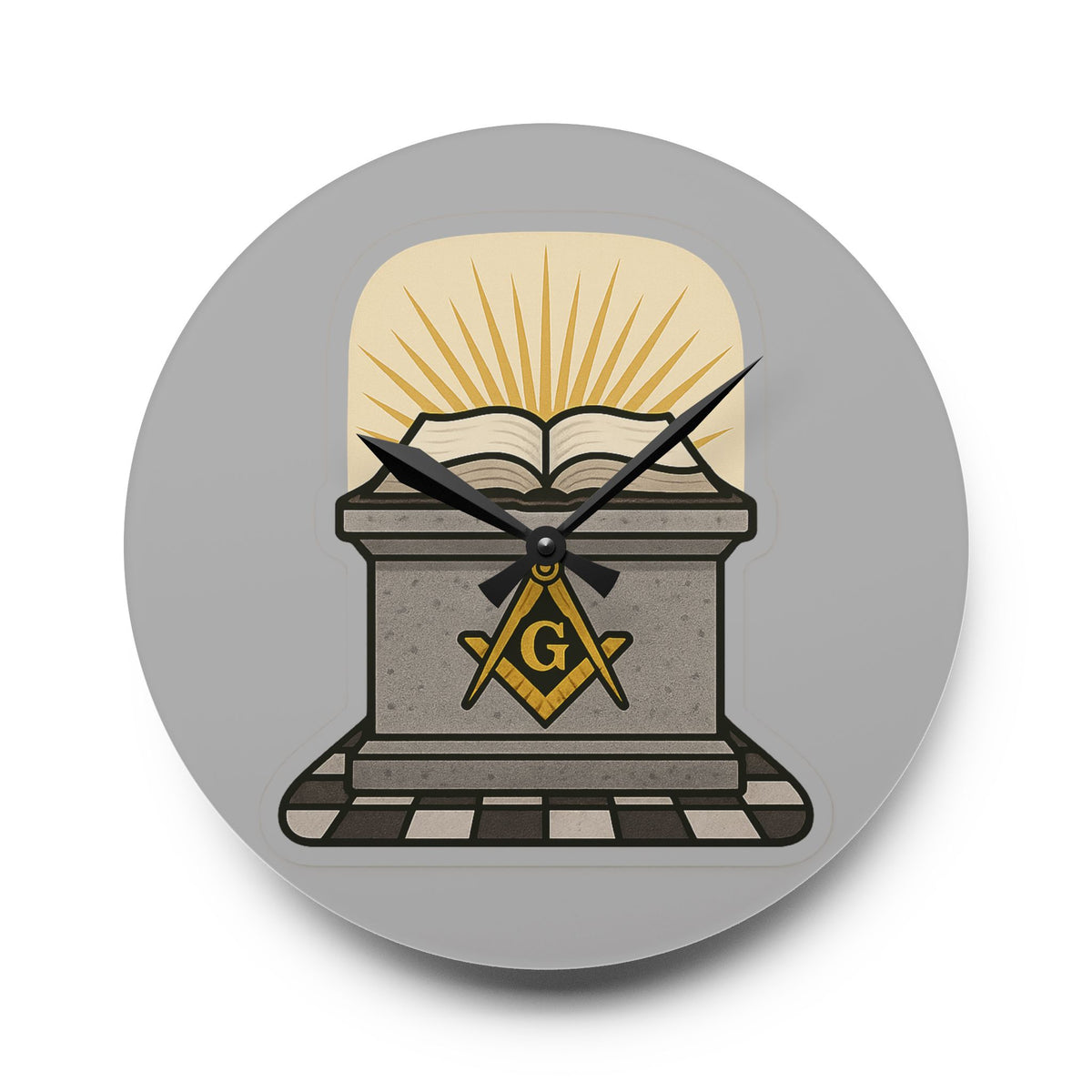 Master Mason Blue Lodge Clock - Sacred Altar Symbol of Light and Morality - Bricks Masons