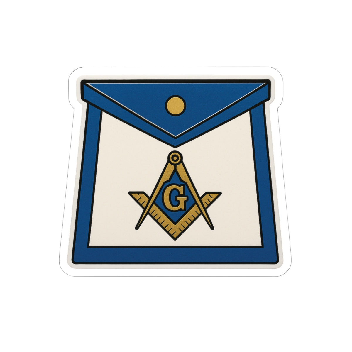 Master Mason Blue Lodge Sticker Decal - Kiss-Cut Masonic Apron - Bricks Masons