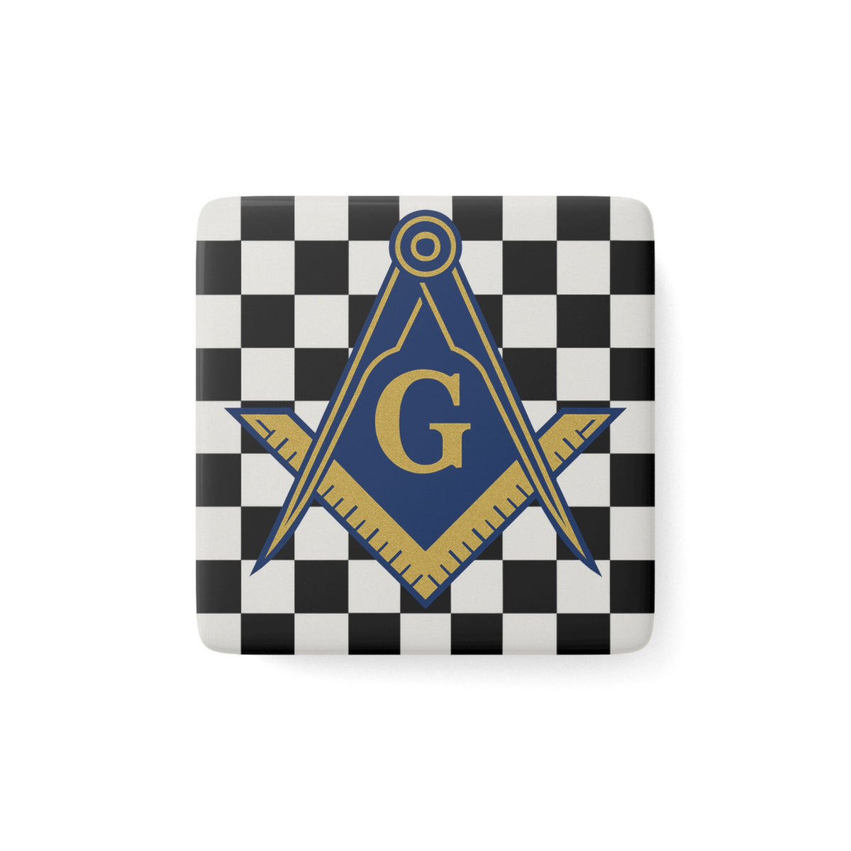 Master Mason Blue Lodge Magnet - Porcelain With Magnet - Bricks Masons