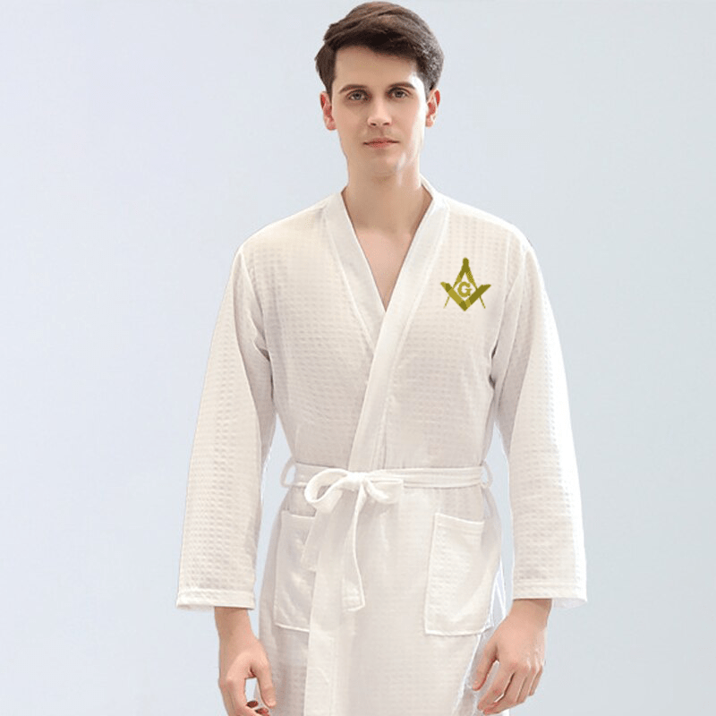 Master Mason Blue Lodge Bathrobe - Various Colors - Bricks Masons