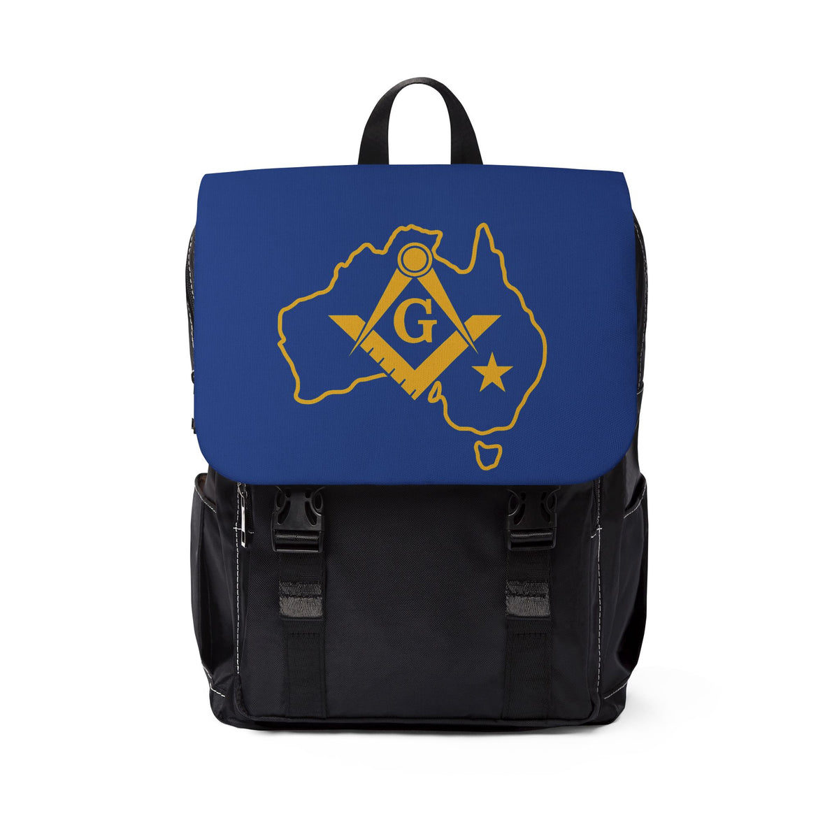 Master Mason Blue Lodge Australia Jurisdiction Backpack - Blue & Gold Map - Bricks Masons