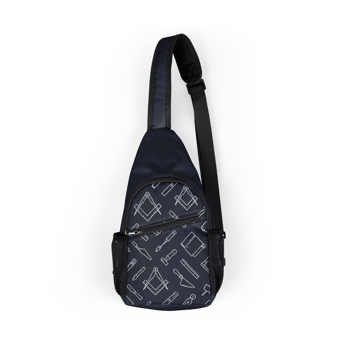 Master Mason Blue Lodge Crossbody Bag - Masonic Tools Multiple Pockets - Bricks Masons