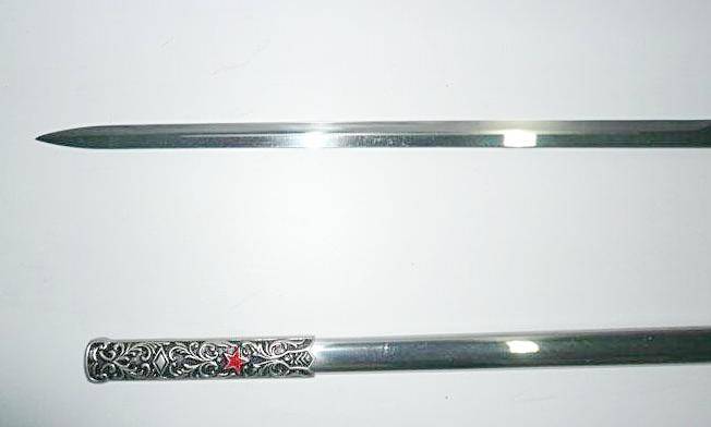 Fellowcraft Blue Lodge Sword - Square Compass Officer Red Star 39.5" - Bricks Masons