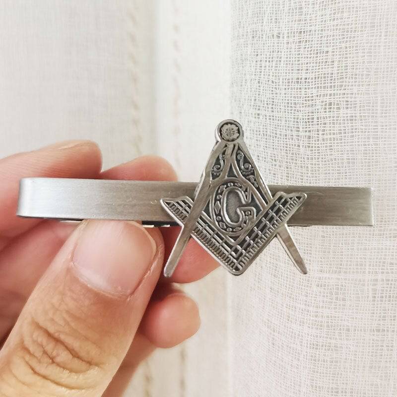 Fellowcraft Blue Lodge Tie Clip - Silver Color - Bricks Masons