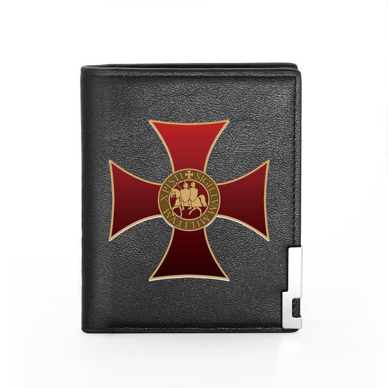 Knights Templar Wallet - Cross & Credit Card Holder (Black/Brown) - Bricks Masons