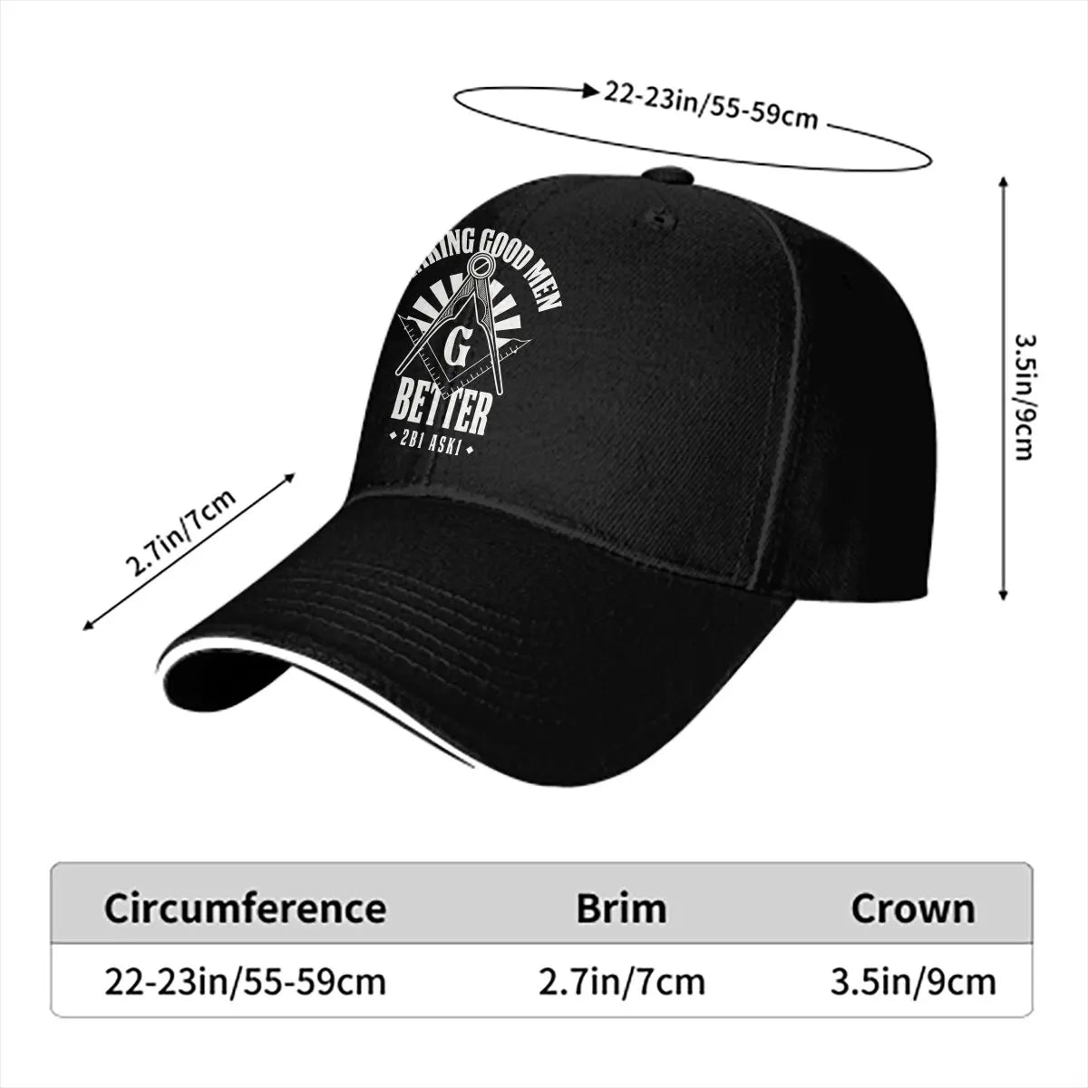 Master Mason Blue Lodge Baseball Cap - Making Good Men Better 2B1 ASK1 - Bricks Masons