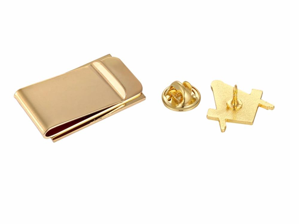 Master Mason Blue Lodge Money Clip - Gold and blue - Bricks Masons