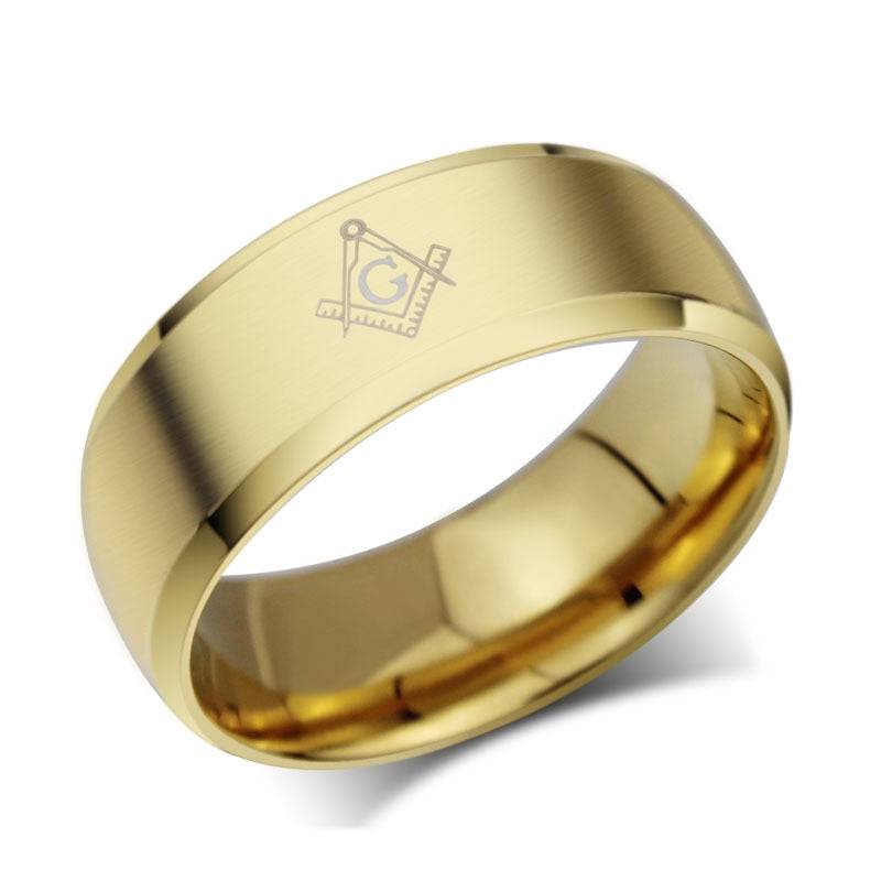 Master Mason Blue Lodge Ring - Square & Compass Band -Different colors - Bricks Masons