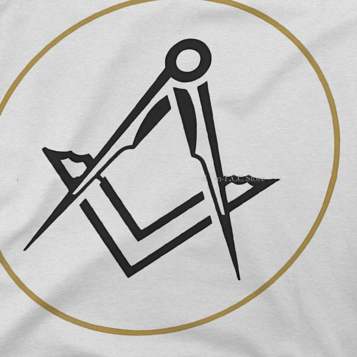 Master Mason Blue Lodge T-Shirt - Polyester Gold Square Compass - Bricks Masons