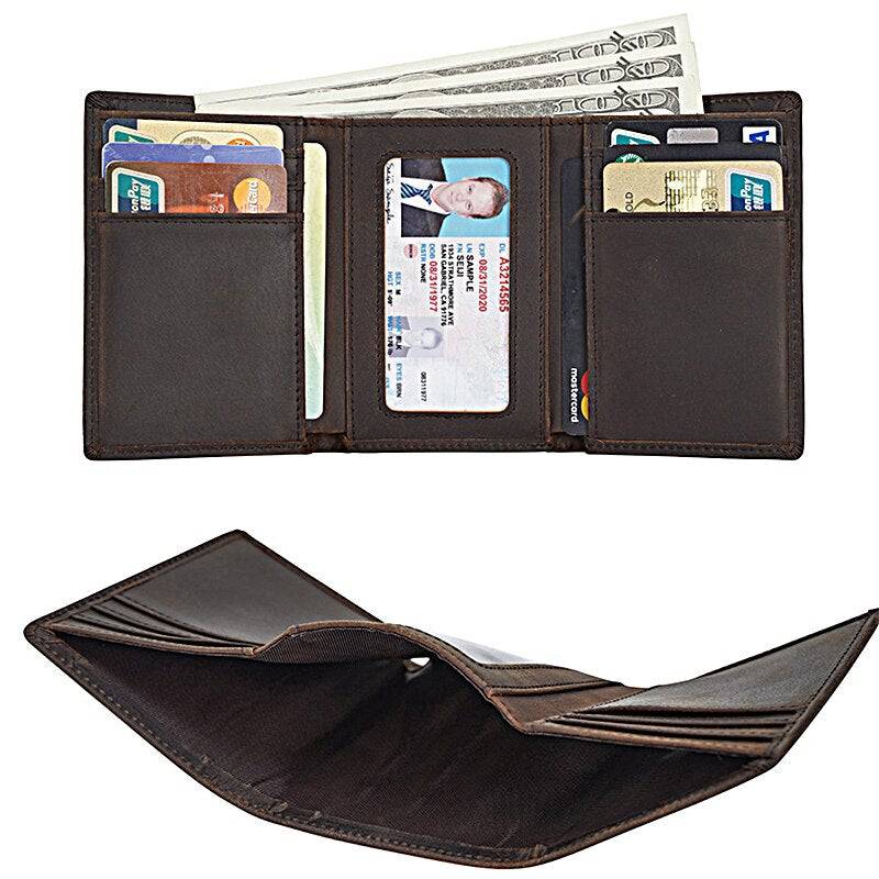 Master Mason Blue Lodge Wallet - Genuine Leather Square and Compass with G Dark Brown - Bricks Masons