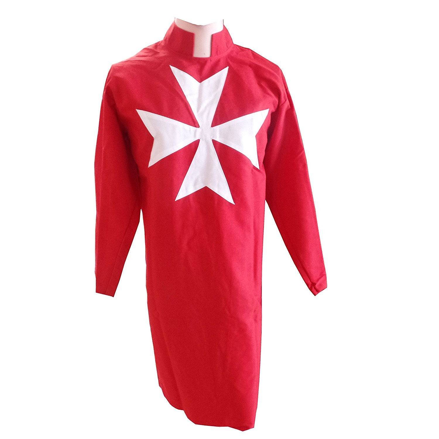 Order Of Malta Commandery Tunic - Red with (8 pointed) Maltese Cross - Bricks Masons