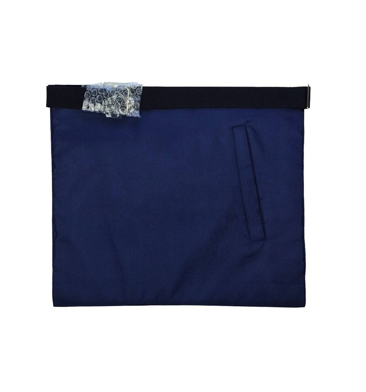 Past Master Blue Lodge Apron - Navy Blue Velvet Ribbon with Silver Braid - Bricks Masons