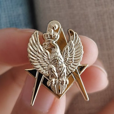Master Mason Blue Lodge Lapel Pin - Square and Compass 3D Eagle - Bricks Masons