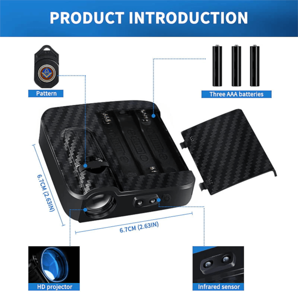 Widows Sons Car Door Light Projector - Customizable Wireless LED - Bricks Masons