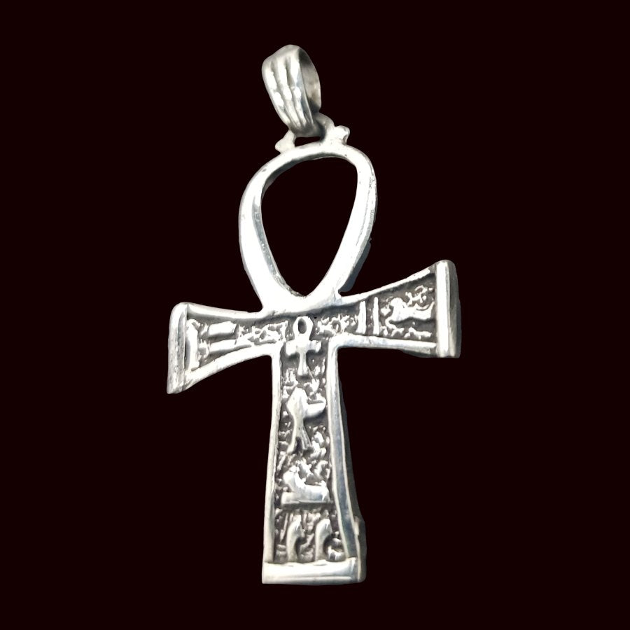 Ankh Cross of Life Pendant in Silver 3 x Cm 4.5 Gr Art 1056 - Bricks Masons