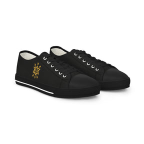 Order of the Secret Monitor Sneaker - Low Top Sneaker Black & White Golden Emblem - Bricks Masons