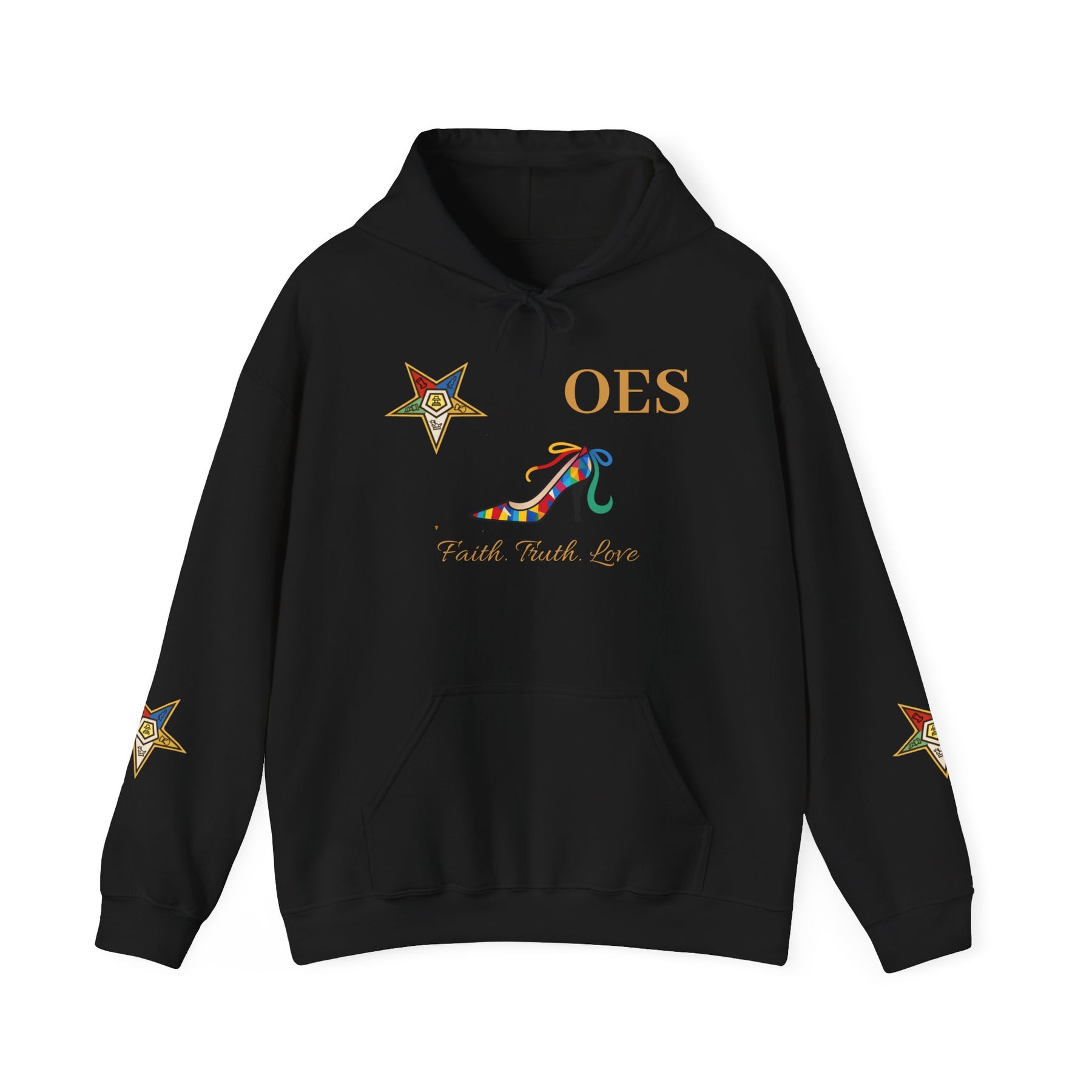 OES Hoodie - Faith Truth & Love with The Colorful Eastern Star - Bricks Masons
