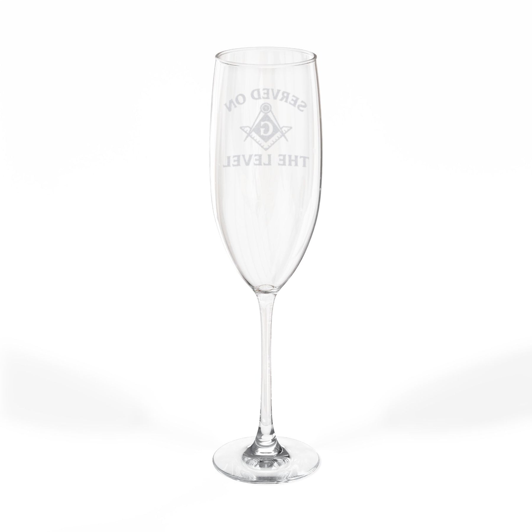 Master Mason Blue Lodge Champagne Flute - Served On The Level Square & Compass G - Bricks Masons