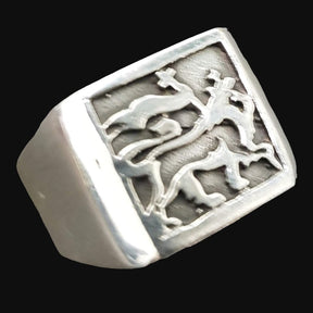 Lion Judah Rastafari Silver Ring 1.5 1.3 Cm 8 Gr Art 1145 - Bricks Masons
