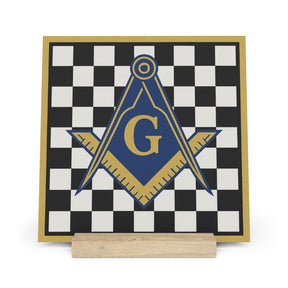 Master Mason Blue Lodge Gallery Board with Stand - Bricks Masons