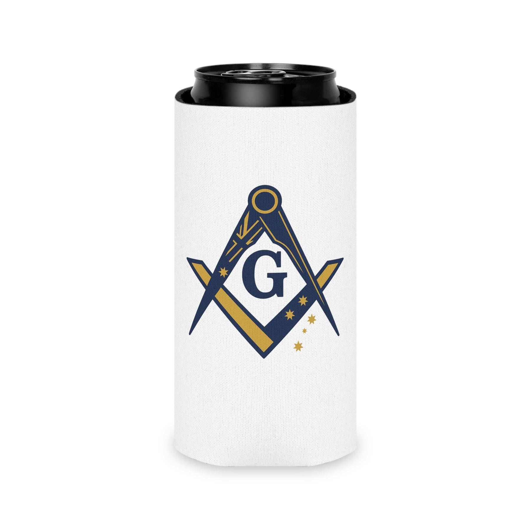 Master Mason Blue Lodge Australia Jurisdiction Can Cooler - S&C G Australia Flag - Bricks Masons