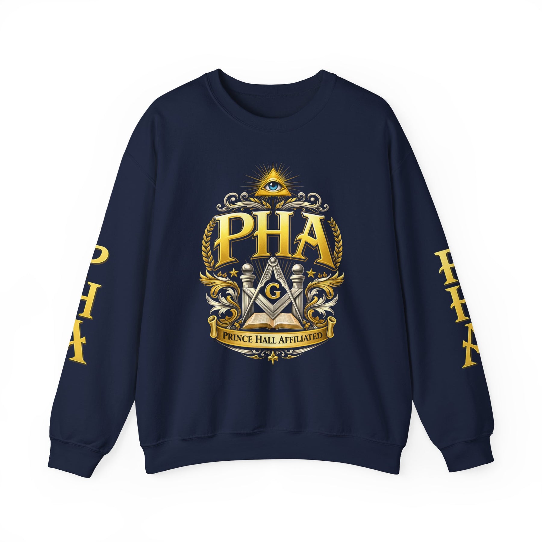 Master Mason Blue Lodge Sweatshirt - Prince Hall Affiliated Square & Compass G & Eye - Bricks Masons