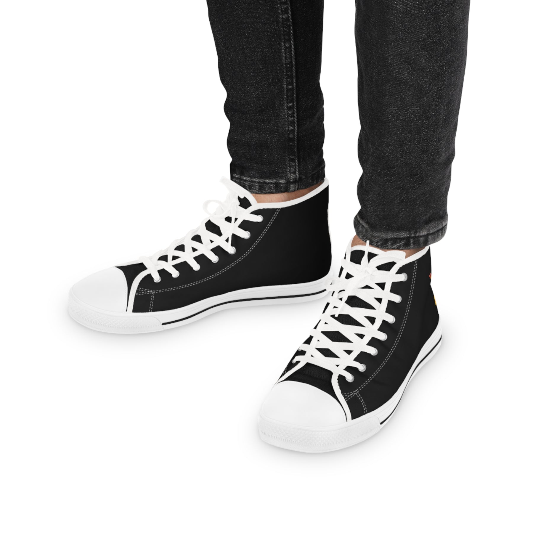 Royal Order of Jesters Sneaker - High Top Black & White Mirth is King - Bricks Masons