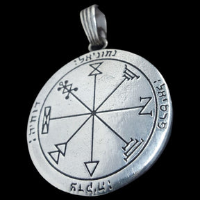 Solomon Pendant First and Second Pentacle consecrated to Jupiter in Silver 4 Cm 17 Gr 44 Seals of Solomon Art 118 - Bricks Masons
