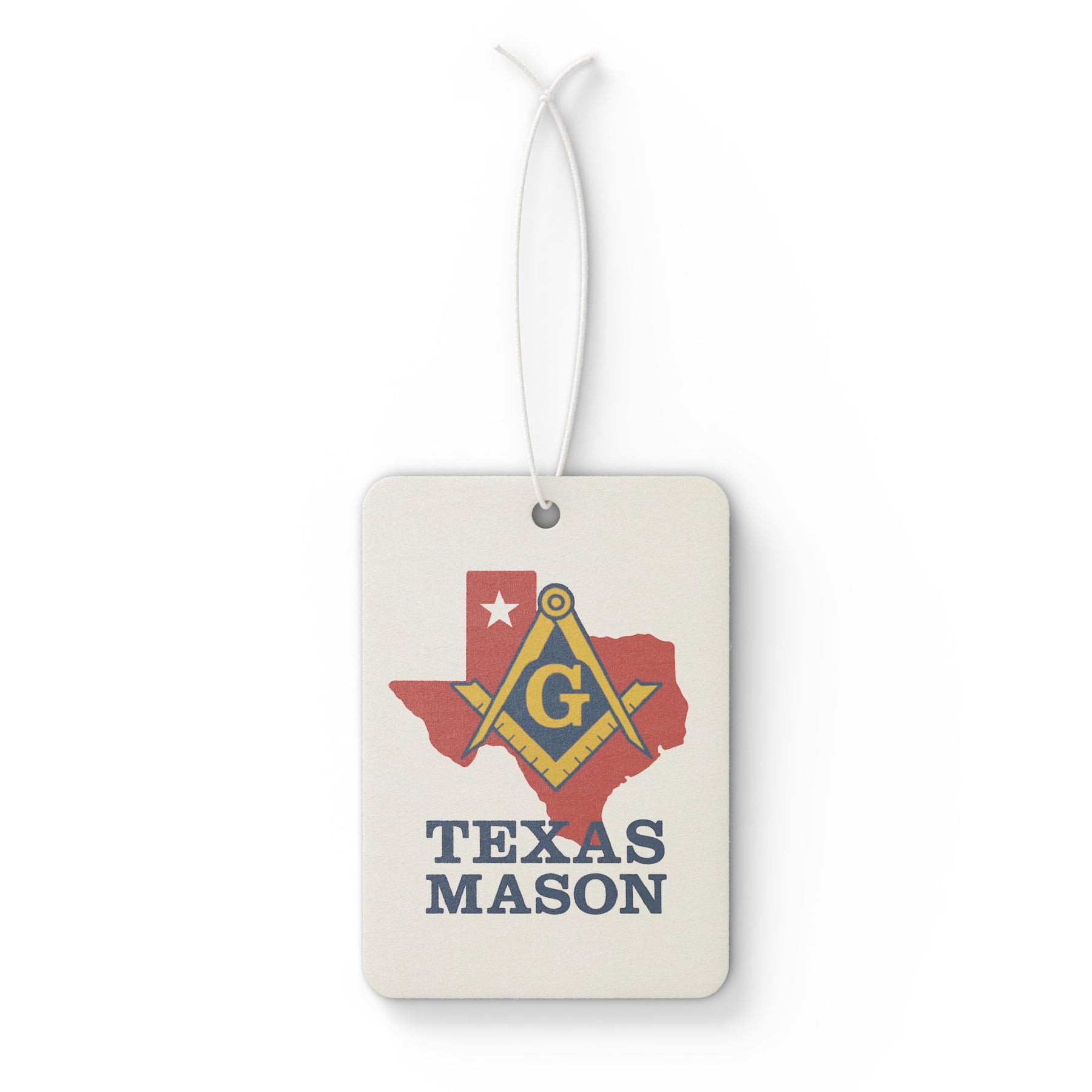 Master Mason Blue Lodge Car Air Freshener - Texas Mason Square & Compass G - Bricks Masons