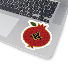 Master Mason Blue Lodge Sticker Decal - Kiss-Cut Pomegranate S & C - Bricks Masons