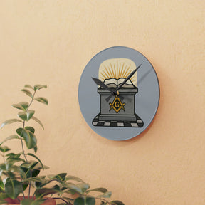 Master Mason Blue Lodge Clock - Sacred Altar Symbol of Light and Morality - Bricks Masons