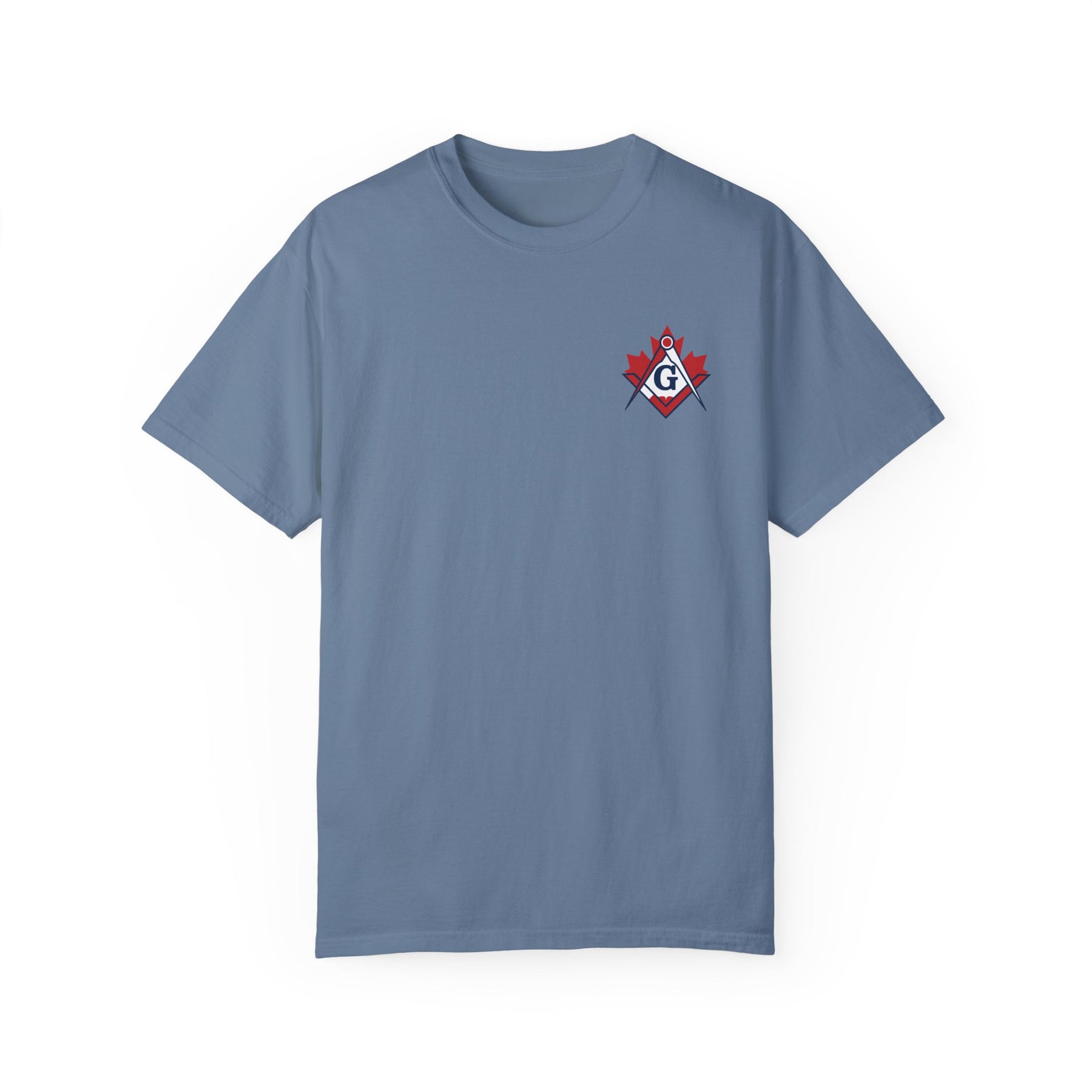 Master Mason Blue Lodge Canada Jurisdiction T-Shirt - Garment-Dyed Tee - Bricks Masons