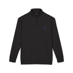 Master Mason Blue Lodge Sweatshirt - Embroidered S&C G with USA Flag Print