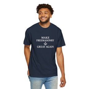 Master Mason Blue Lodge T-Shirt - Make Freemasonry Great Again Garment-Dyed Tee - Bricks Masons
