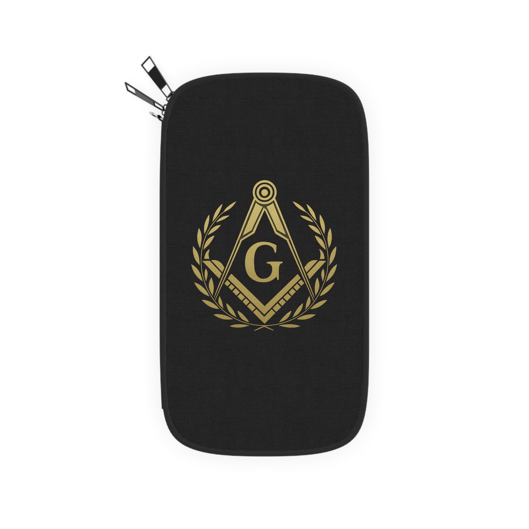 Master Mason Blue Lodge Passport Wallet - Square & Compass G with Wreath - Bricks Masons