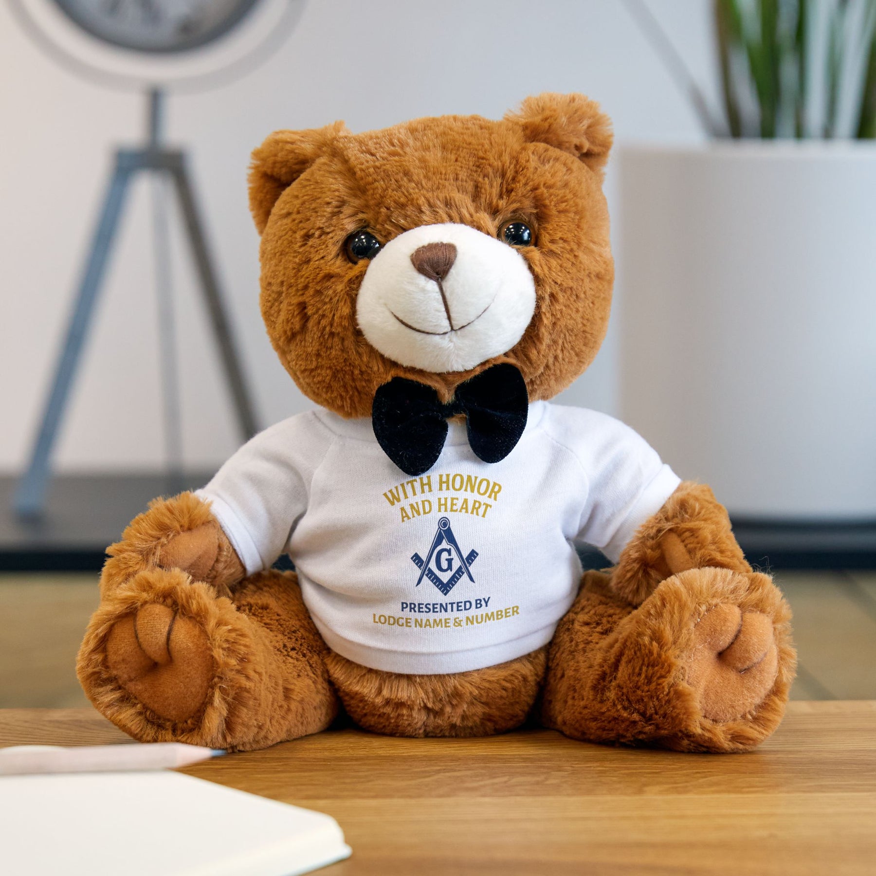 Master Mason Blue Lodge Teddy Bear - Personalizable Gift Plushie - Bricks Masons