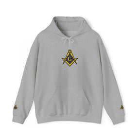 Master Mason Blue Lodge Hoodie - Soft Cotton Poly Blend Embroidered Detail - Bricks Masons