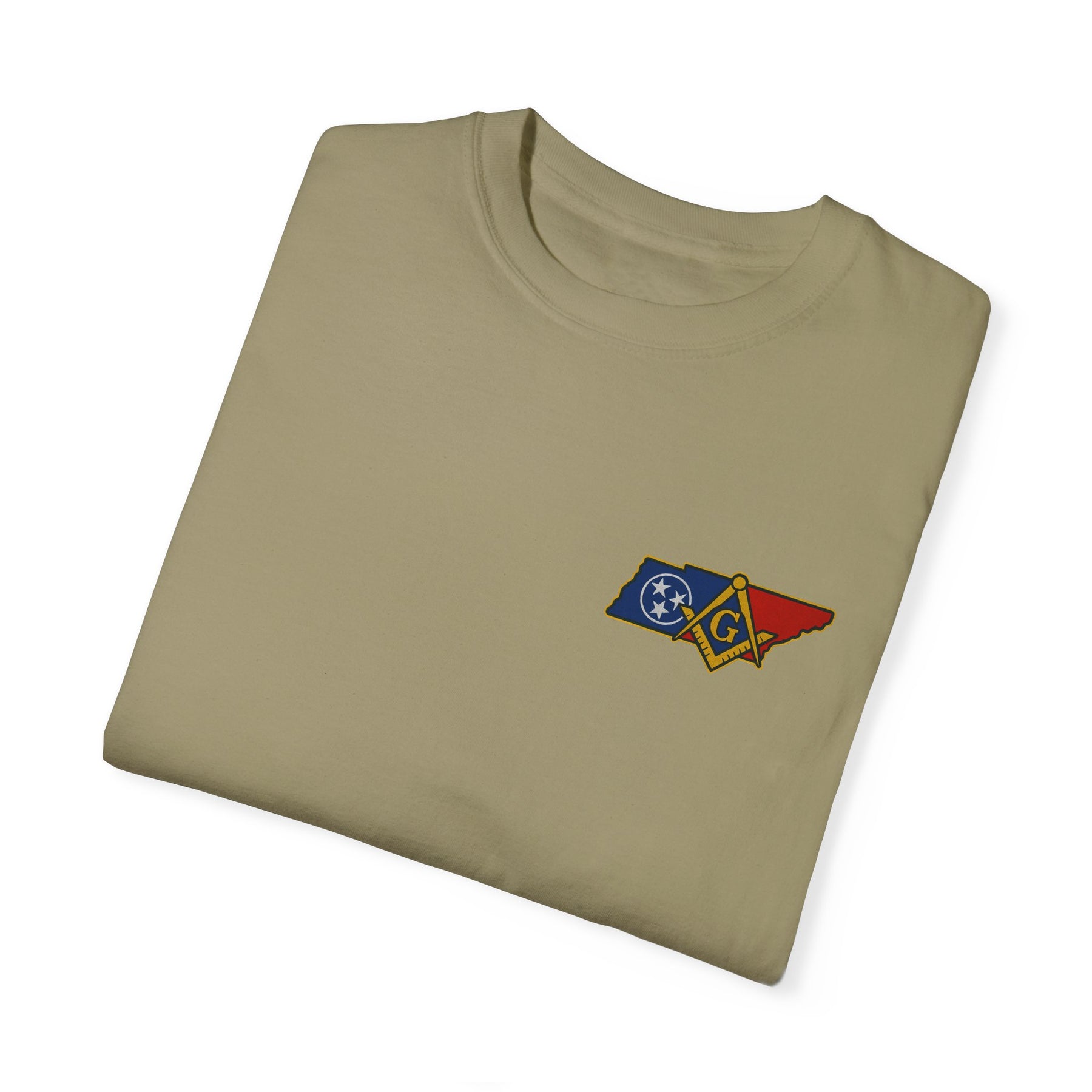 Master Mason Blue Lodge T-Shirt - Garment-Dyed Tennessee Mason - Bricks Masons
