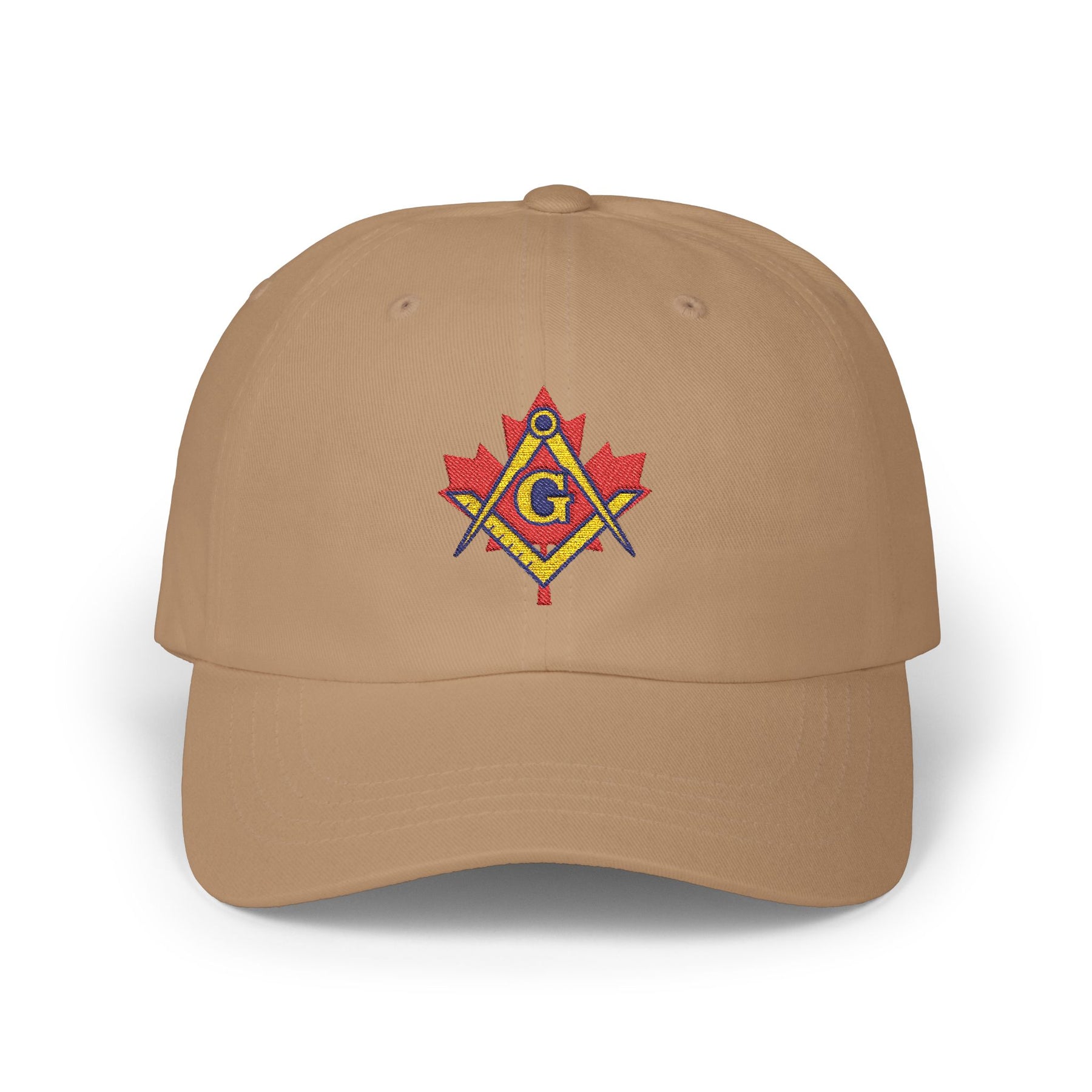 Master Mason Blue Lodge Canada Jurisdiction Baseball Cap - Red Maple Leaf S&C - Bricks Masons