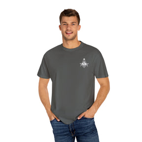 Master Mason Blue Lodge Canada Jurisdiction T-Shirt - Garment-Dyed Tee - Bricks Masons
