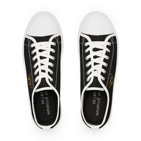 Grand Tiler of Solomon Sneaker - Low Top Sneaker Black & White Golden Emblem - Bricks Masons