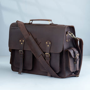 Widows Sons Briefcase - Handmade Leather - Bricks Masons