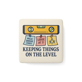 Master Mason Blue Lodge Magnet - Porcelain With Magnet - Bricks Masons