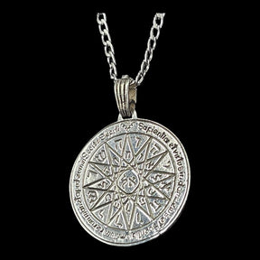 Solomon Pendant Fourth Pentacle consecrated to Mercury 3 cm 9 g in Silver 44 Seals of Solomon Art 1488 - Bricks Masons