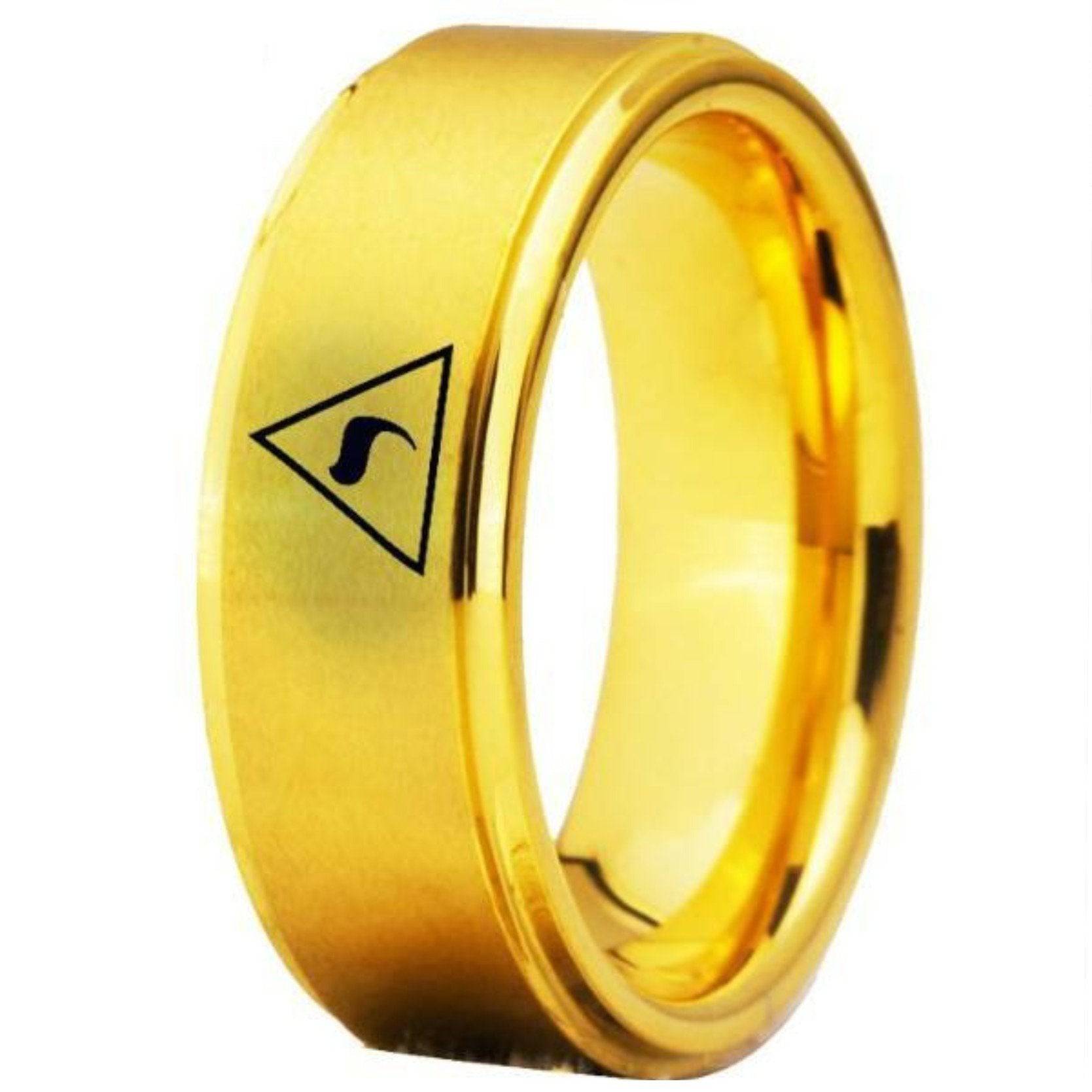 14th Degree Scottish Rite Ring - Gold Tungsten Personalizable