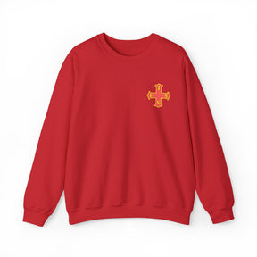 Red Cross of Constantine Sweatshirt - Left Chest Cross Embroidery - Bricks Masons