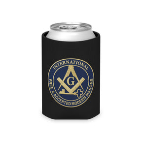 International Masons Can Cooler - Gold Square & Compass G - Bricks Masons