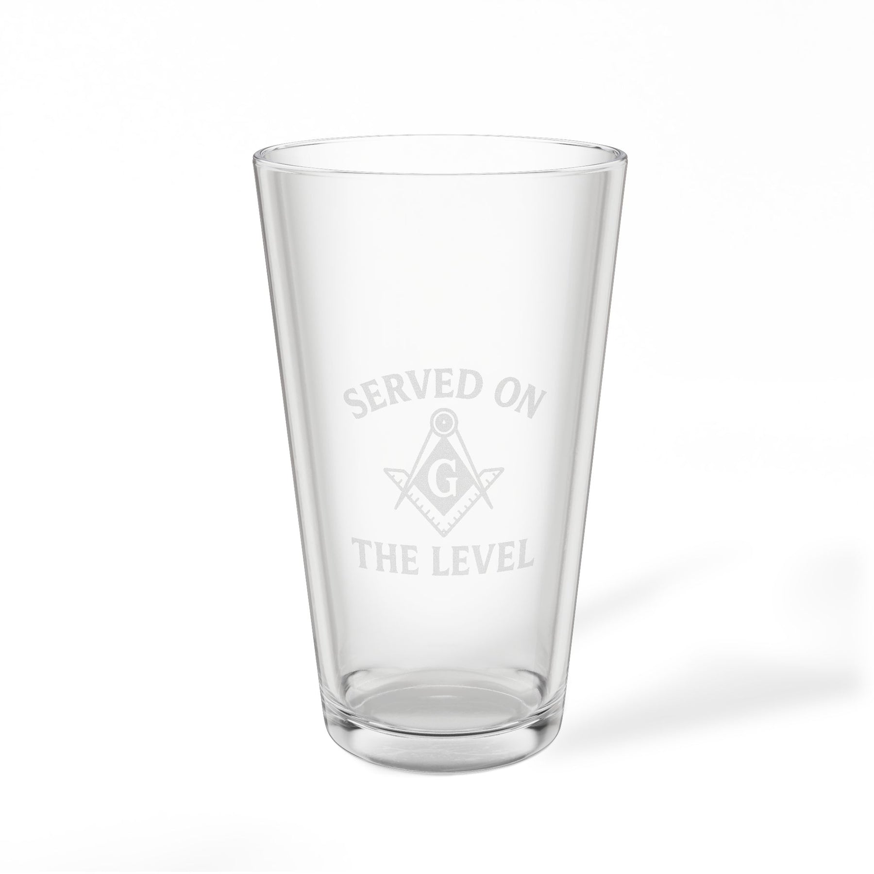 Master Mason Blue Lodge Pint Glass - Square & Compass G Served On The Level