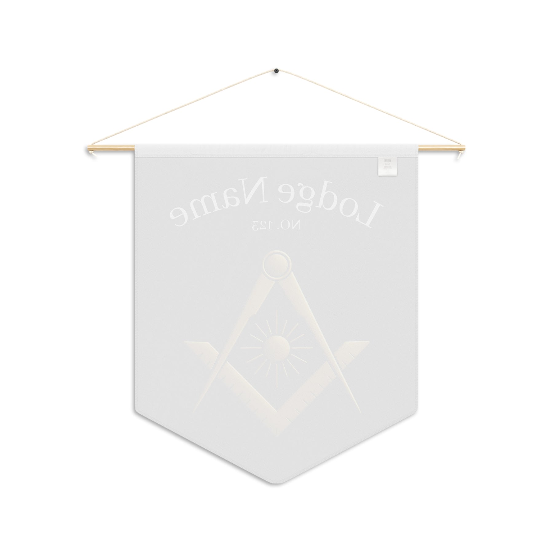 Master Mason Blue Lodge Pennant - Square & Compass with Sun With Personalization - Bricks Masons