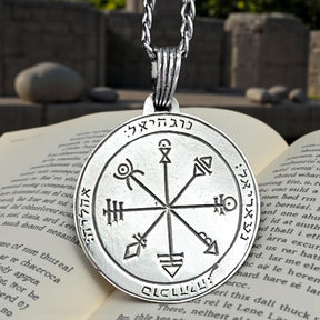Solomon's Second and First Pentacle Pendant, consecrated to Venus, Silver, 3 cm, 9 g, 44 Seals of Solomon, Art. 1590 - Bricks Masons